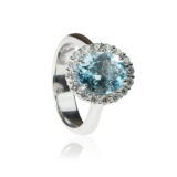 Aquamarine and Diamond Ring