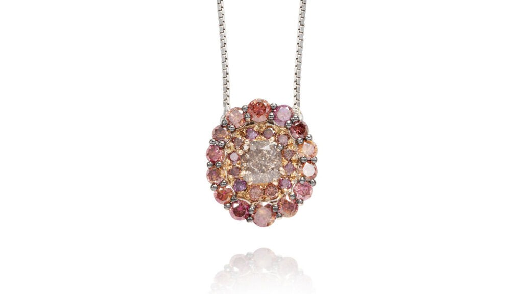 Pink diamond pendant necklace discount