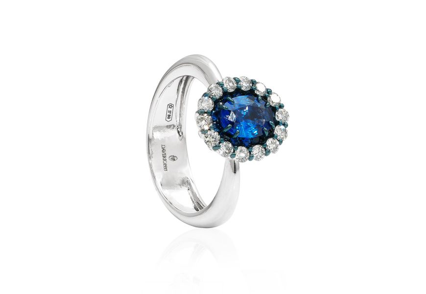 Anello con zaffiri brunito