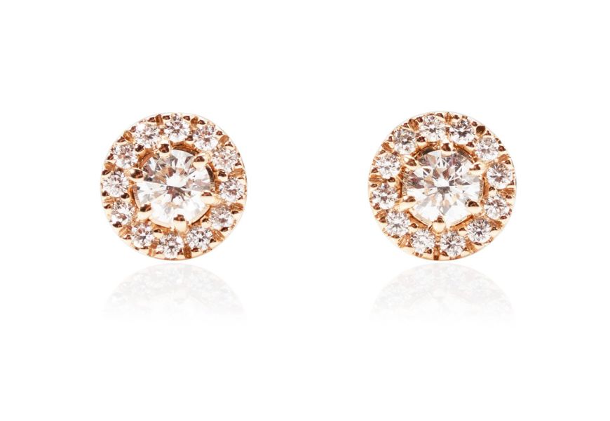 Orecchini punto luce in oro rosa