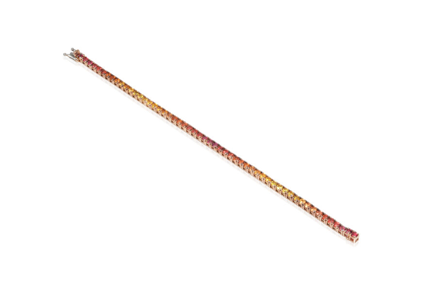 Multicolor sapphires tennis bracelet
