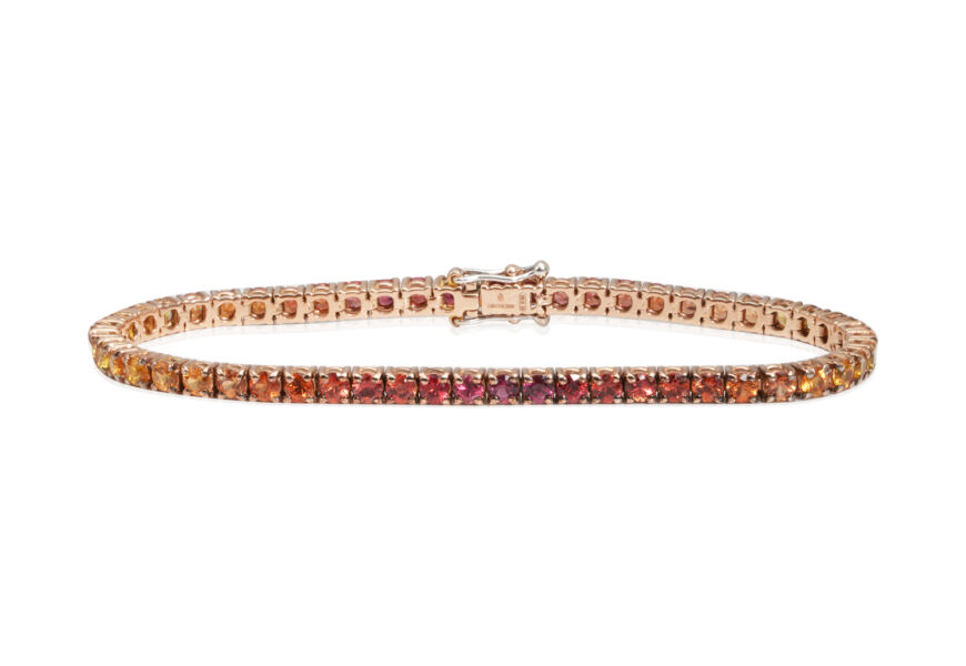 Multicolor sapphires tennis bracelet