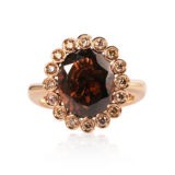 Anello con quarzo fumè