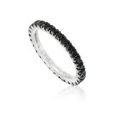 White Gold Eternity Ring with Black Diamonds