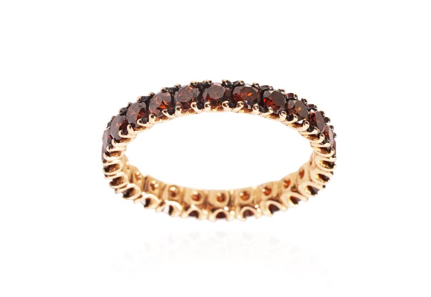 Veretta in oro con diamanti chocolate