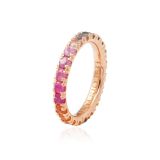 Rainbow Eternity Band with Multicolor Sapphires