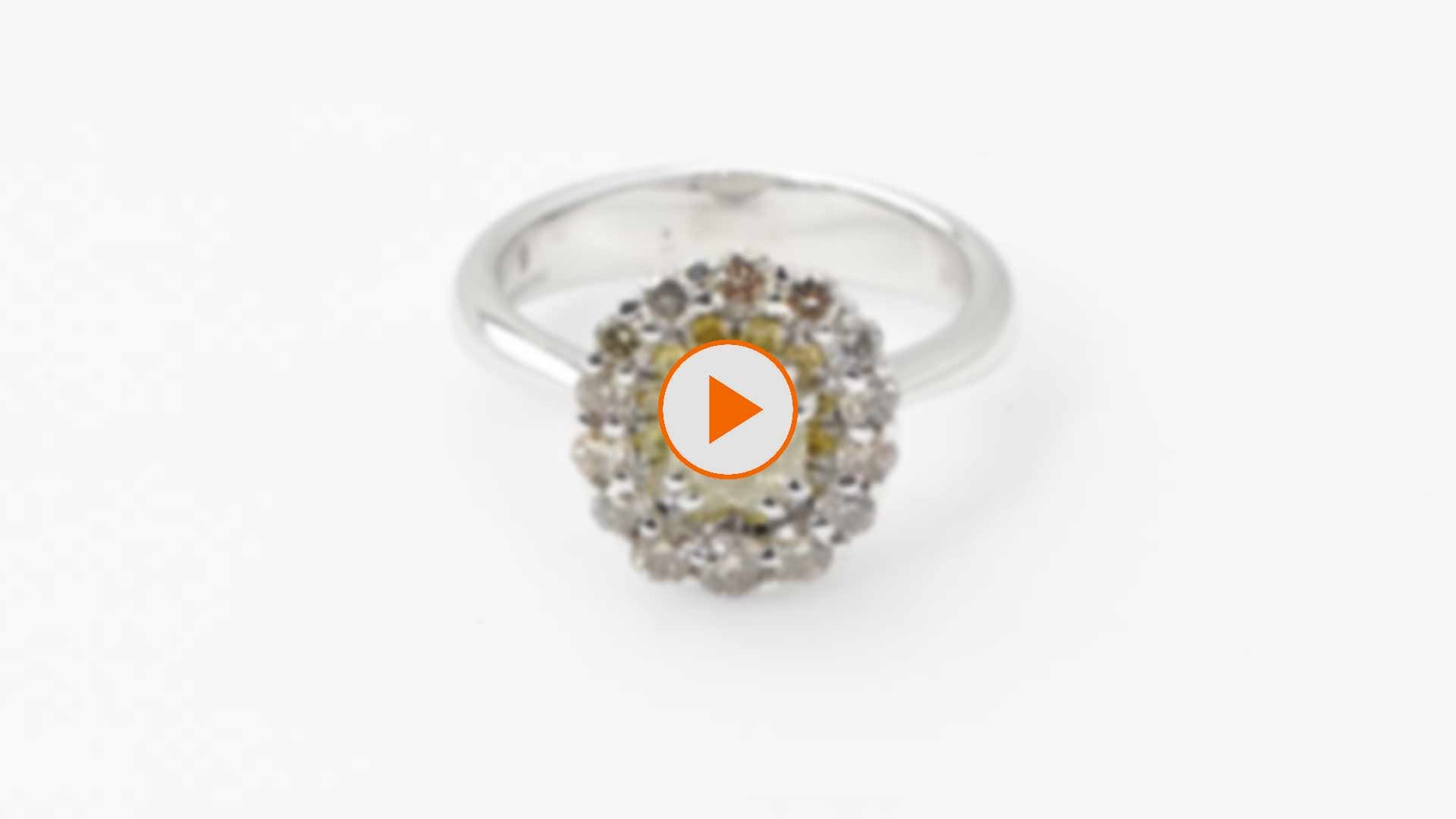Anteprima video anello con diamante fancy