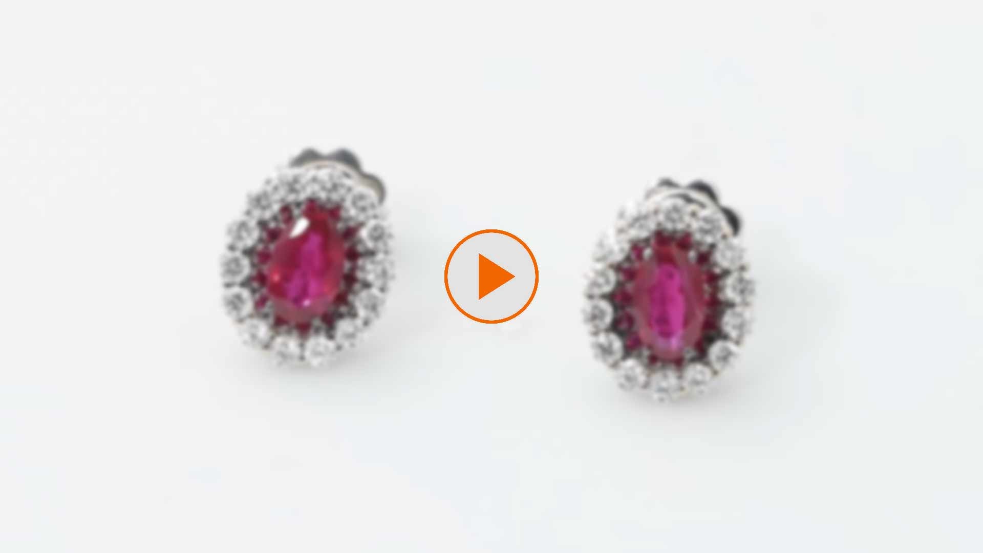 Anteprima video orecchini con rubini e diamanti