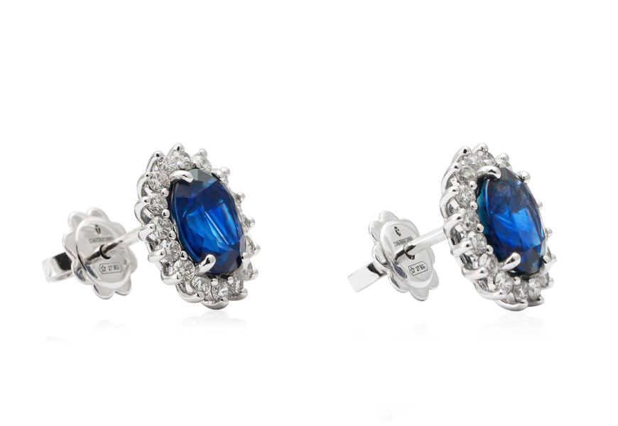 Orecchini in oro bianco con zaffiri