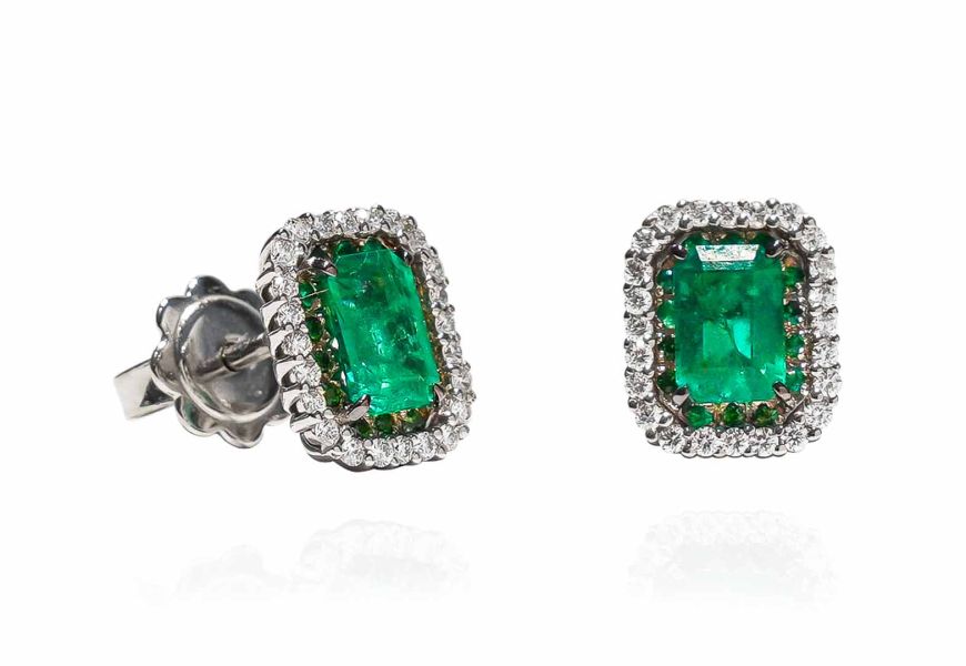 Orecchini smeraldi e diamanti