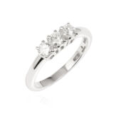 Trilogy ring with diamonds