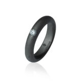 Fede nuziale in titanio con diamante