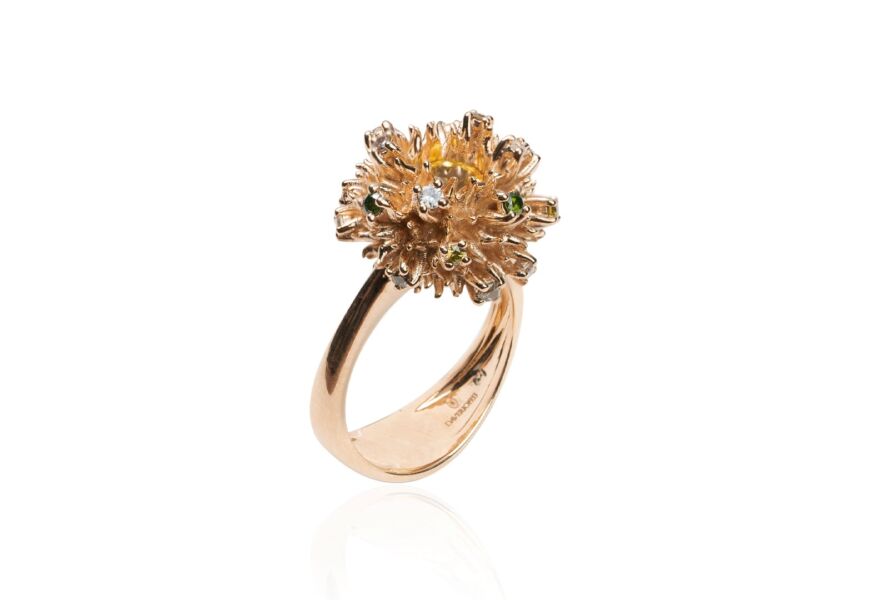 Anello Ricci con zaffiro giallo