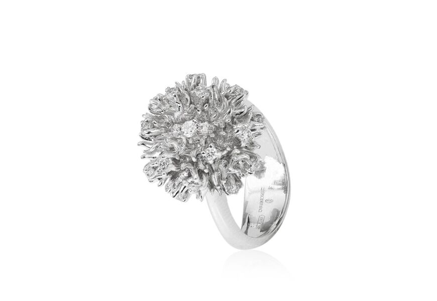 Anello Ricci fessura oro bianco