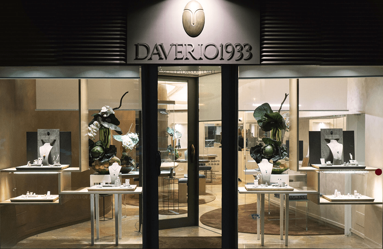 Jewelery showcase in Bergamo Daverio1933 Jewelery in Bergamo, Jewelery in Bergamo Daverio1933