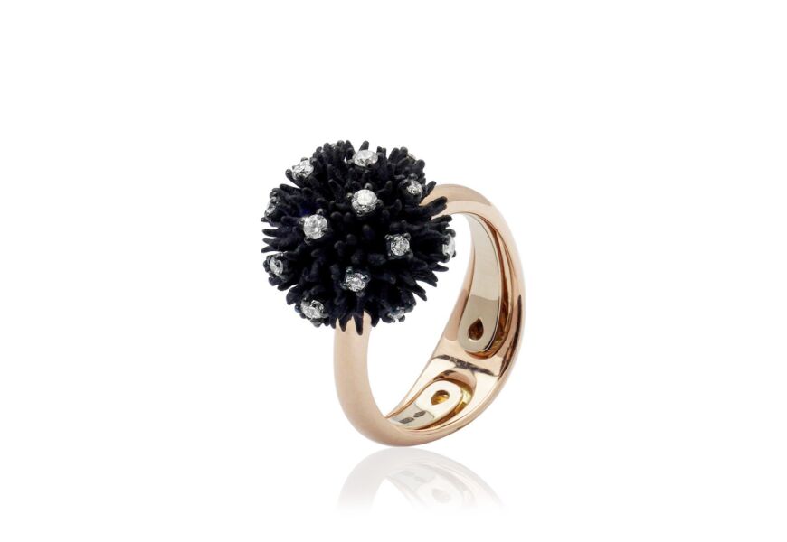 Anello Ricci titanio ossidato
