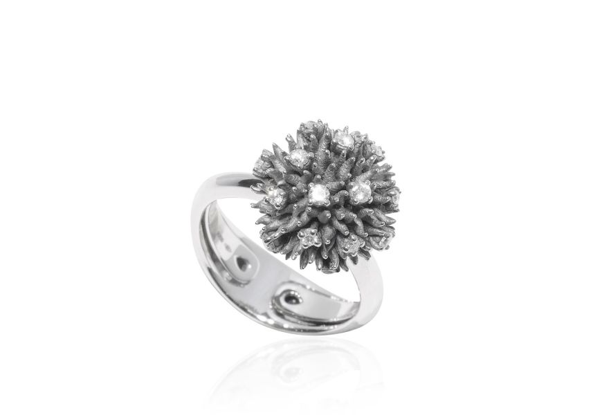 Anello in titanio e oro bianco