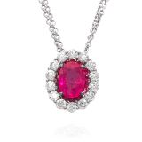 Pendant with rubies and diamonds