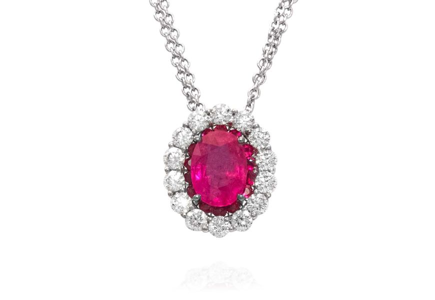 Pendant with rubies and diamonds