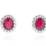 Earrings with Rubies and Diamonds