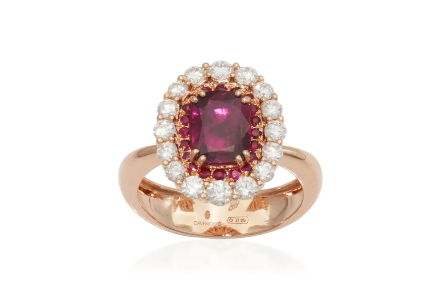 Certified natural ruby and diamond ring