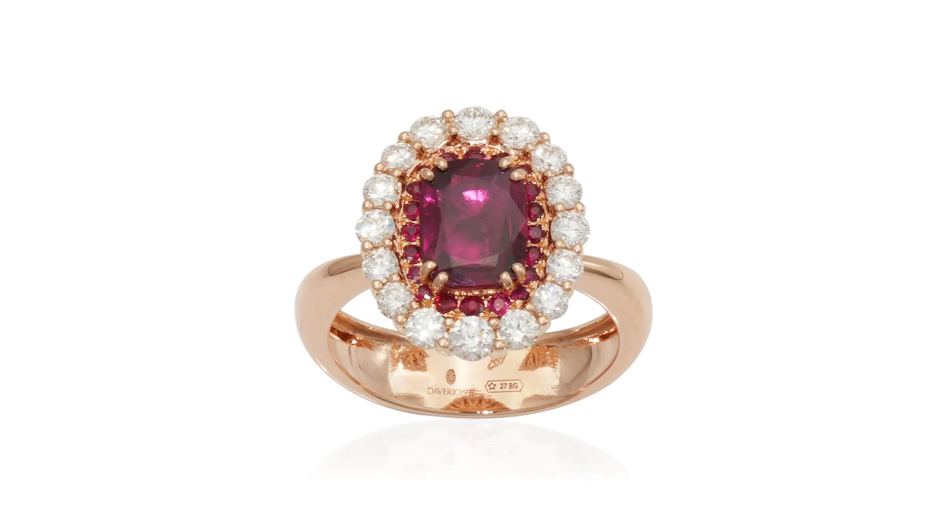 Certified natural ruby and diamond ring